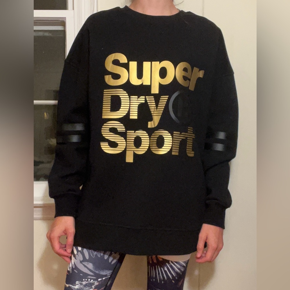 Superdry Sport Gold GymTech Edition Crewneck Sweatshirt Unisex Size 6